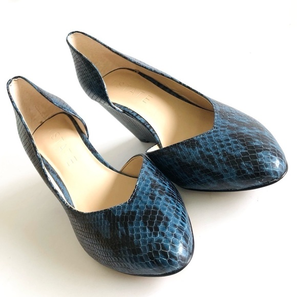 1. State Melman Snake Embossed D’Orsay Wedge - Picture 6 of 14